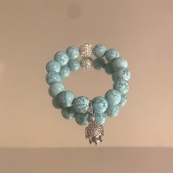 NWOT Genuine Turquoise Silver Charm Bracelet - Picture 5 of 5